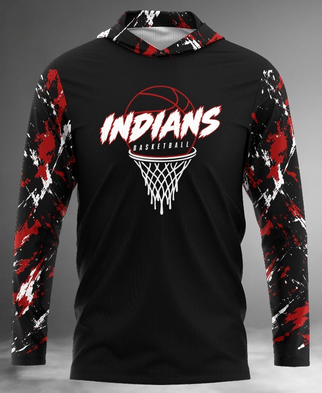 Indians Basketball Long Sleeve Hoodie Tee