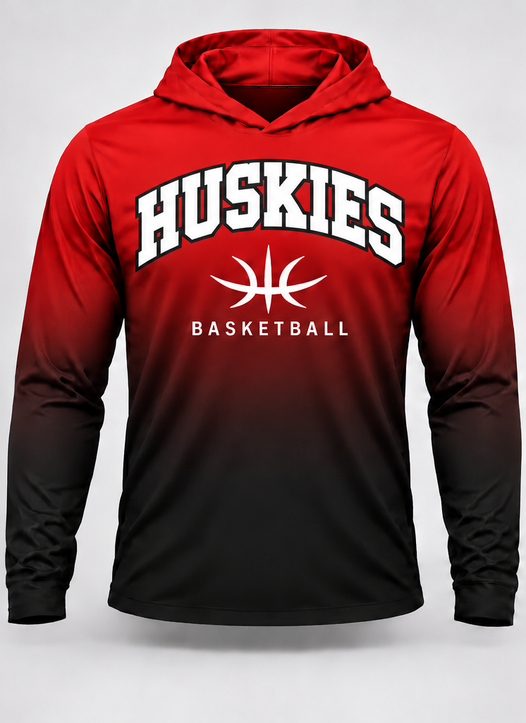 Huskies Basketball Gradient Long Sleeve Hoodie Tee