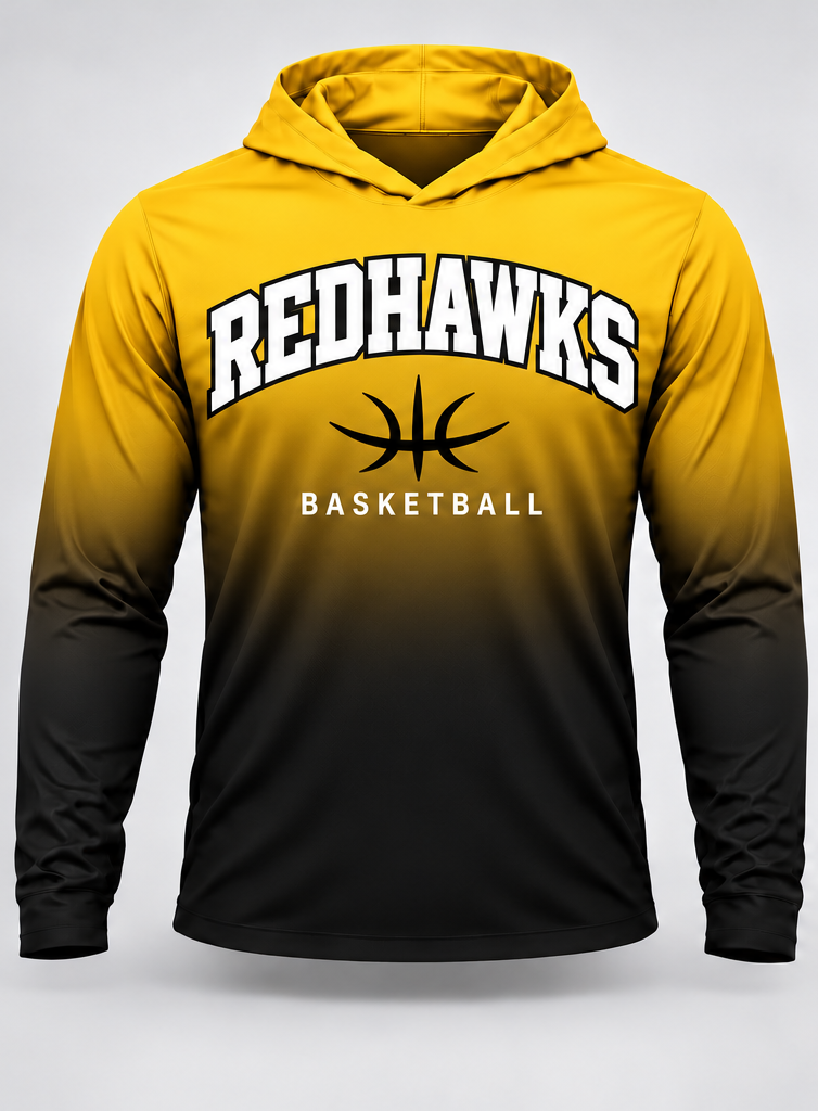 RedHawks Basketball Gradient Long Sleeve Hoodie Tee