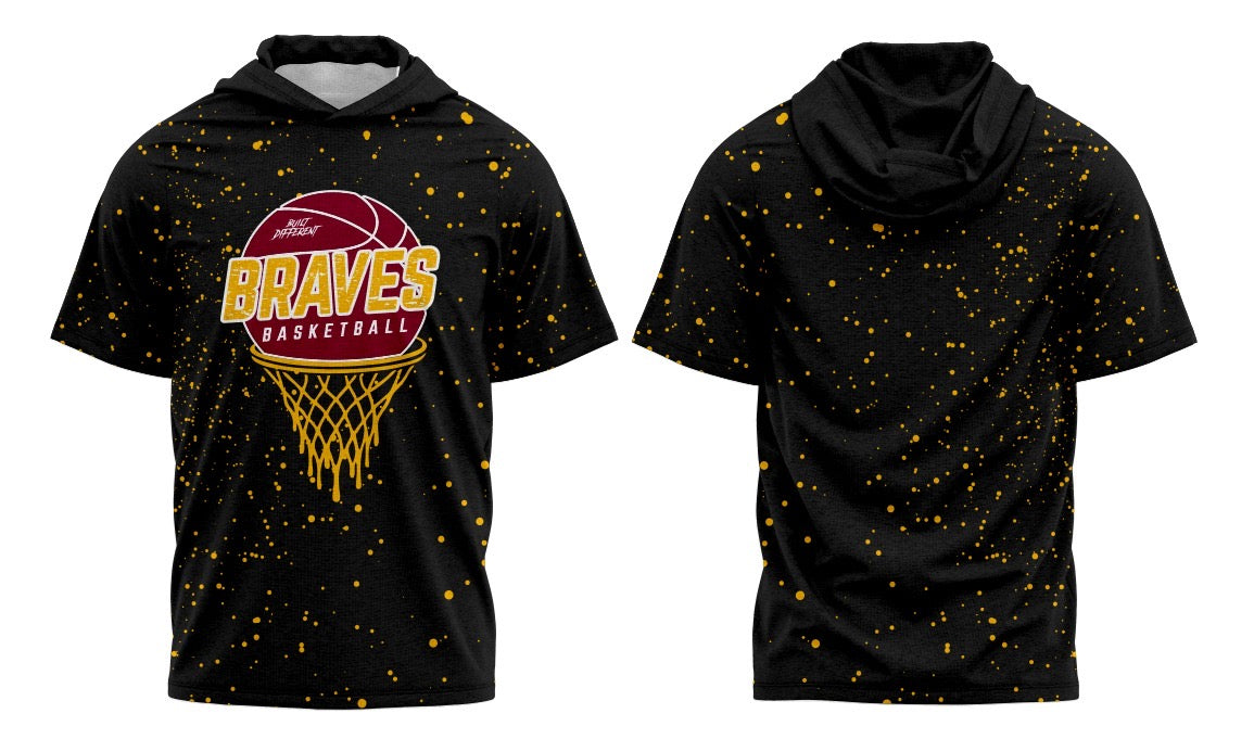 CYB Braves Basketball Short Sleeve Hoodie Tee