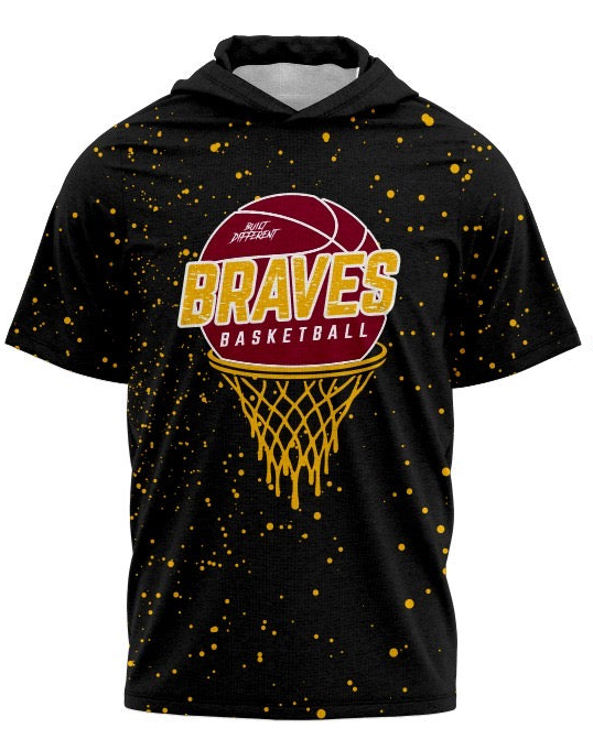 CYB Braves Basketball Short Sleeve Hoodie Tee