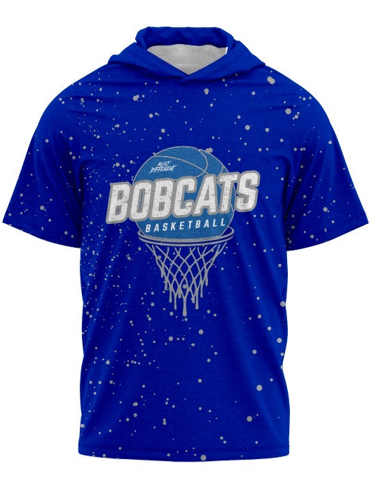 CYB Bobcats Basketball Short Sleeve Hoodie Tee