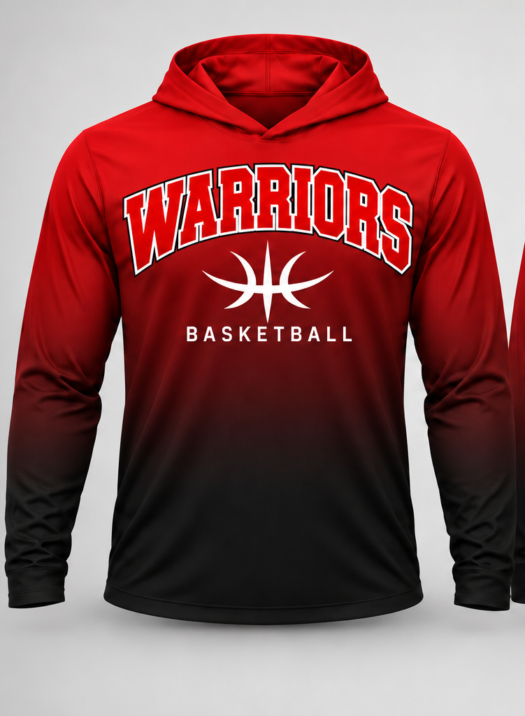 Warriors Basketball Gradient Long Sleeve Hoodie Tee