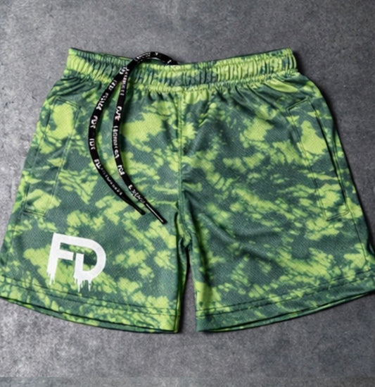 FD Moss Haze Drip Shorts – 5” Inseam