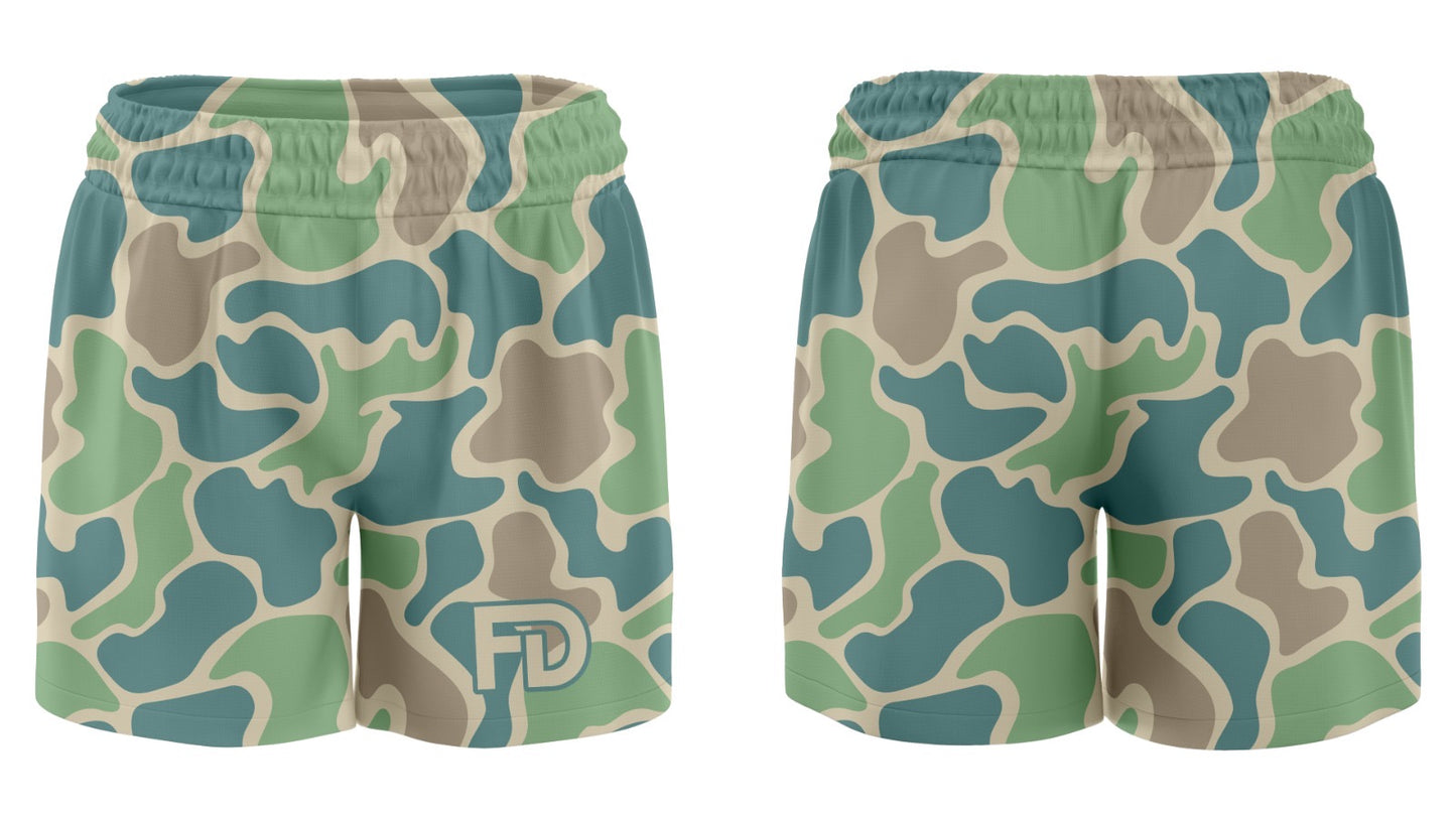 No Signal Camo Drip Shorts – 5” Inseam