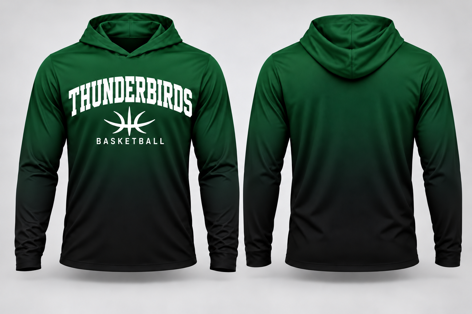 Thunderbirds Basketball Gradient Long Sleeve Hoodie Tee