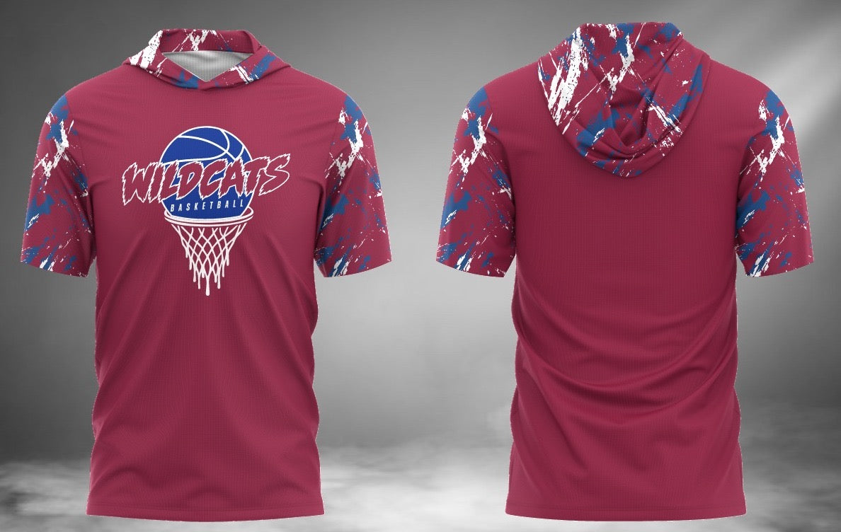 WS Wildcats Basketball Short Sleeve Hoodie Tee