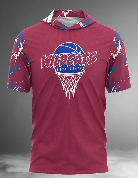 WS Wildcats Basketball Short Sleeve Hoodie Tee