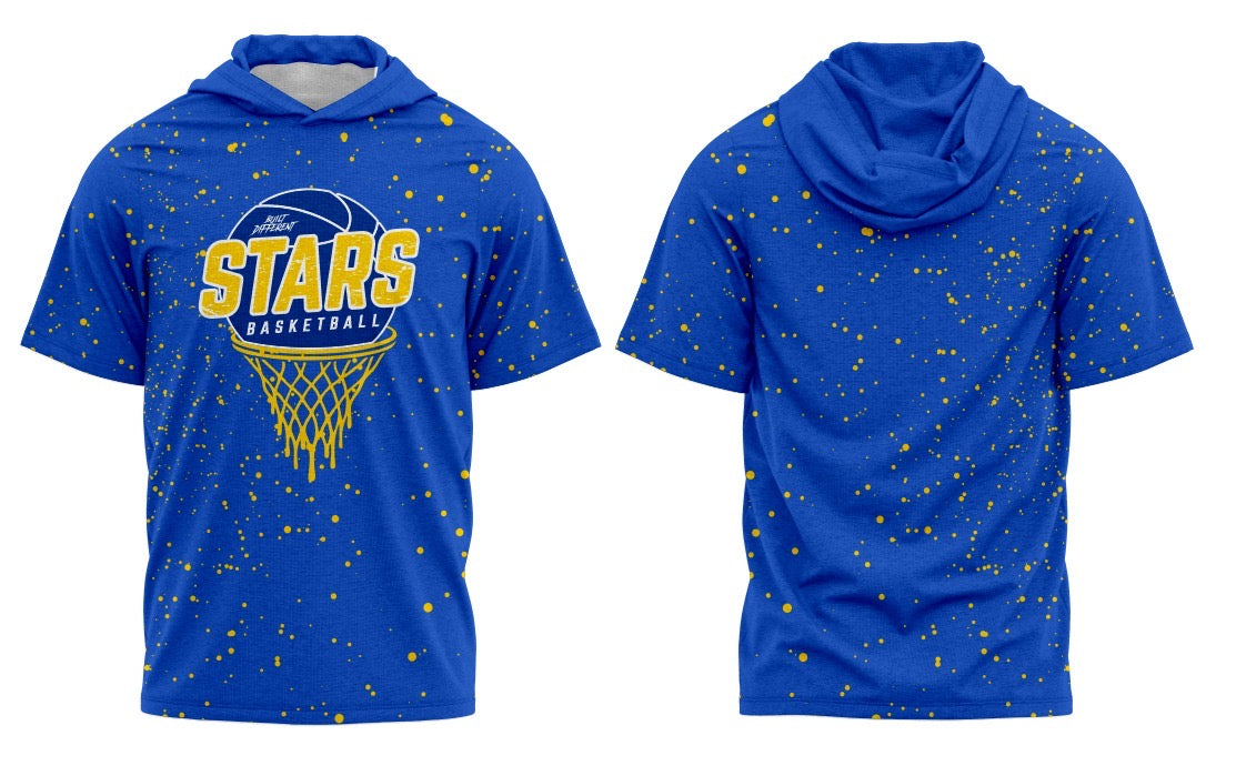 CYB Stars Basketball Short Sleeve Hoodie Tee
