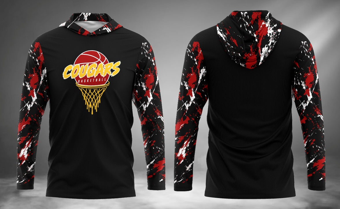 MR Cougars Basketball Long Sleeve Hoodie Tee