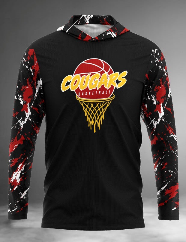 MR Cougars Basketball Long Sleeve Hoodie Tee