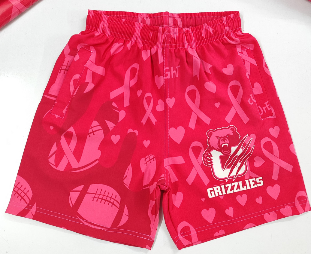 Grizzlies Pinkout Sublimated Drip Shorts – SmoothFlex Performance (Swim Trunk Feel)