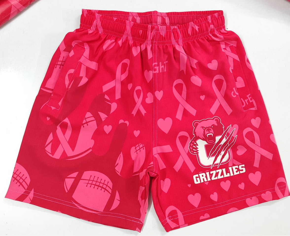 Grizzlies Pinkout Sublimated Drip Shorts – SmoothFlex Performance (Swim Trunk Feel)