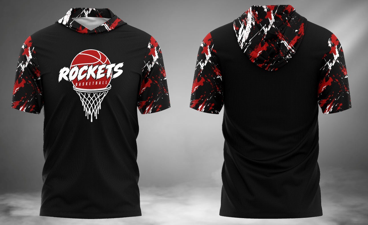 Rockets Basketball Short Sleeve Hoodie Tee