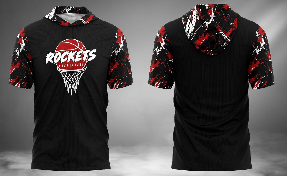 Rockets Basketball Short Sleeve Hoodie Tee