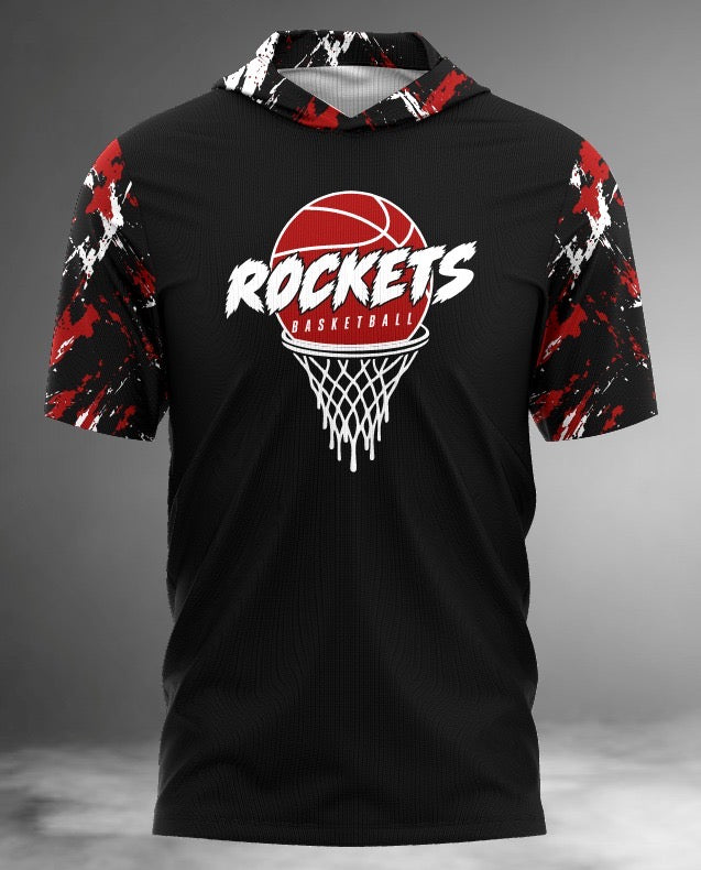 Rockets Basketball Short Sleeve Hoodie Tee