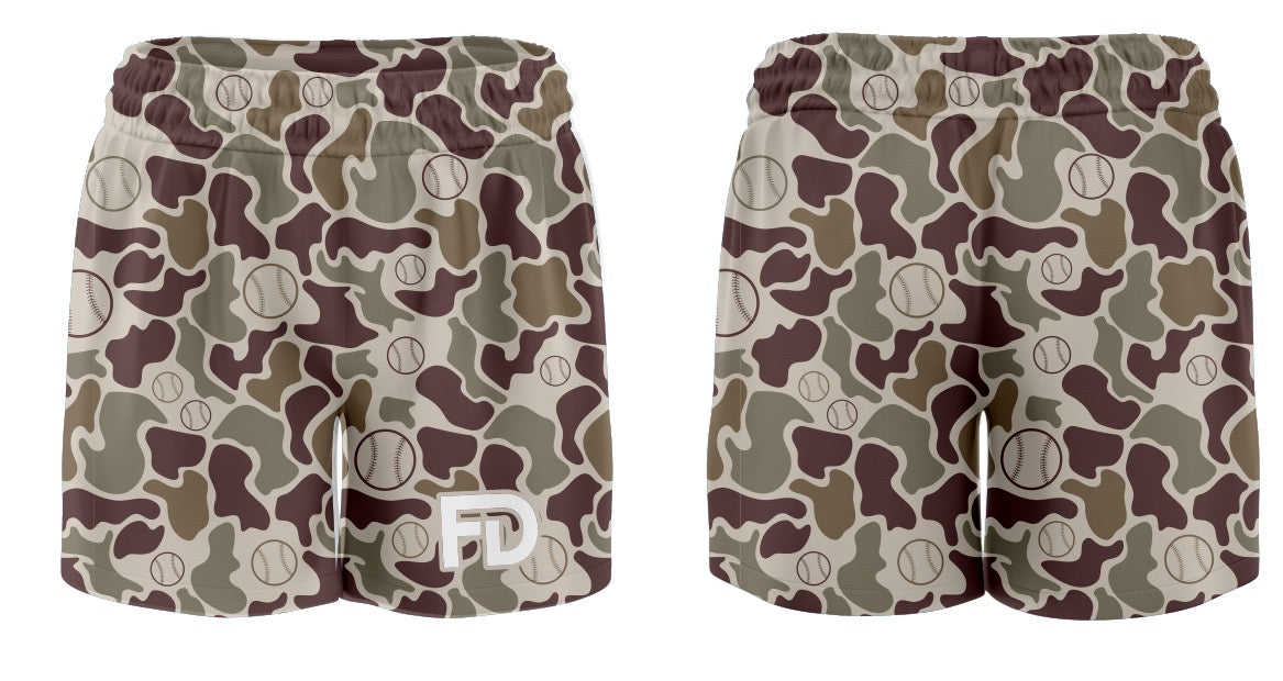 FD Sandlot Camo Drip Shorts – 5” Inseam