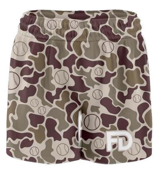 FD Sandlot Camo Drip Shorts – 5” Inseam