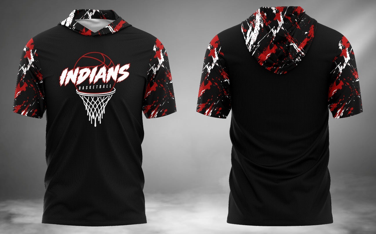 Indians Basketball Short Sleeve Hoodie Tee