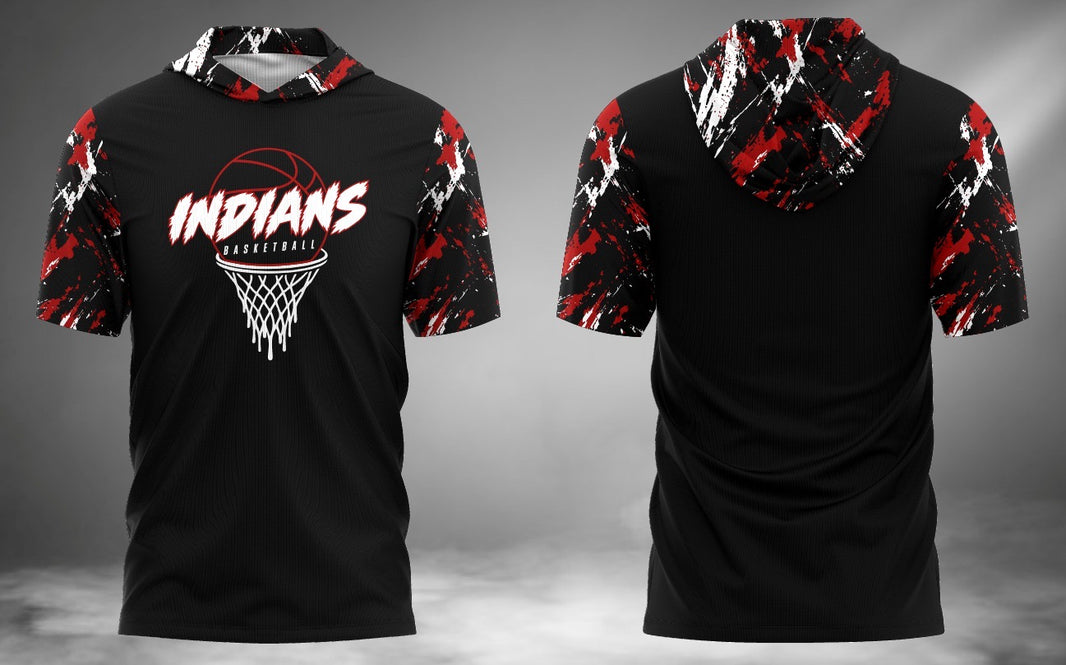 Indians Basketball Short Sleeve Hoodie Tee