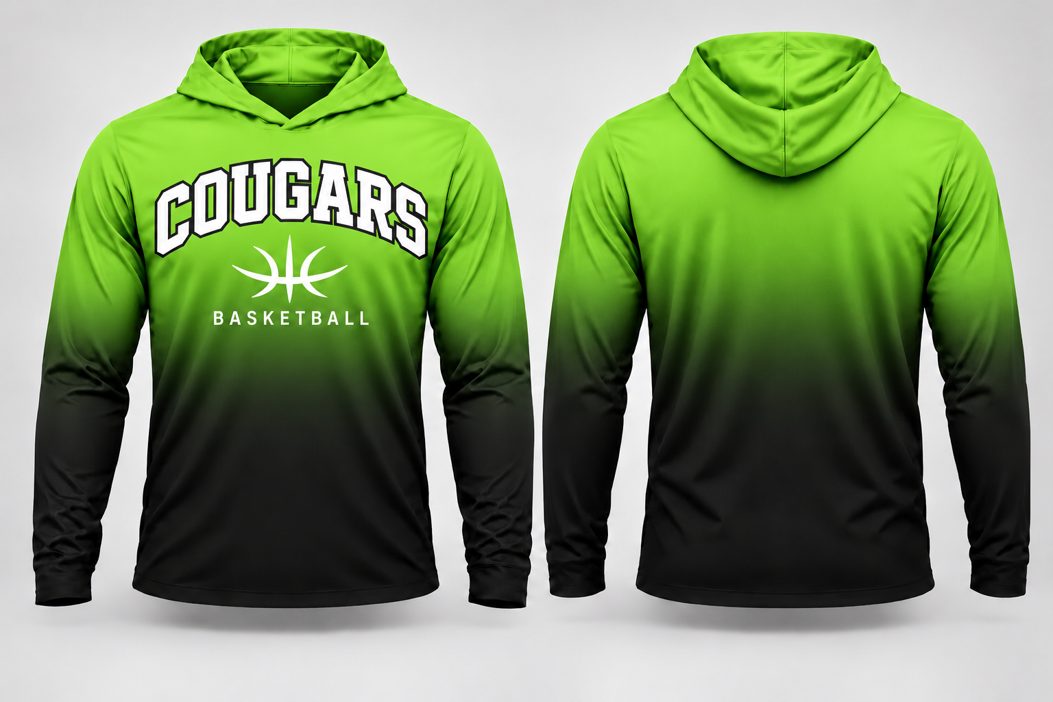 Cougars Basketball Gradient Long Sleeve Hoodie Tee