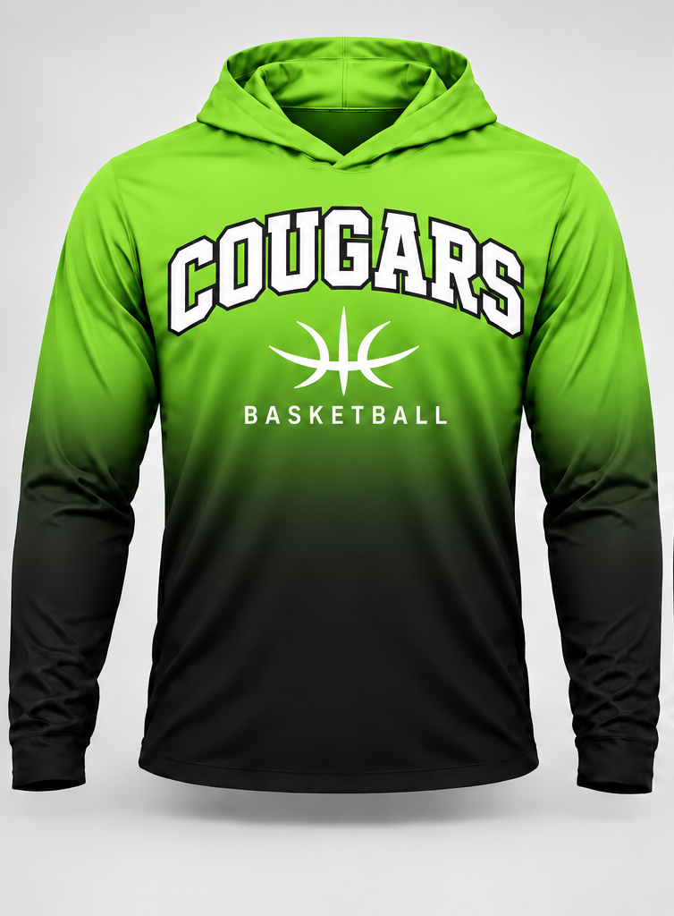 Cougars Basketball Gradient Long Sleeve Hoodie Tee