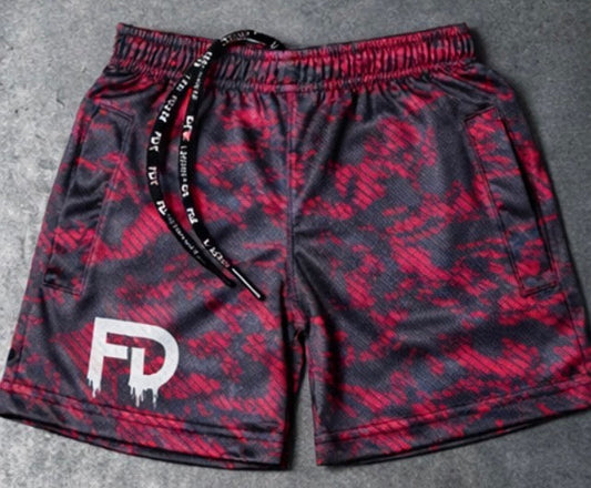FD Red Haze Drip Shorts – 5” Inseam