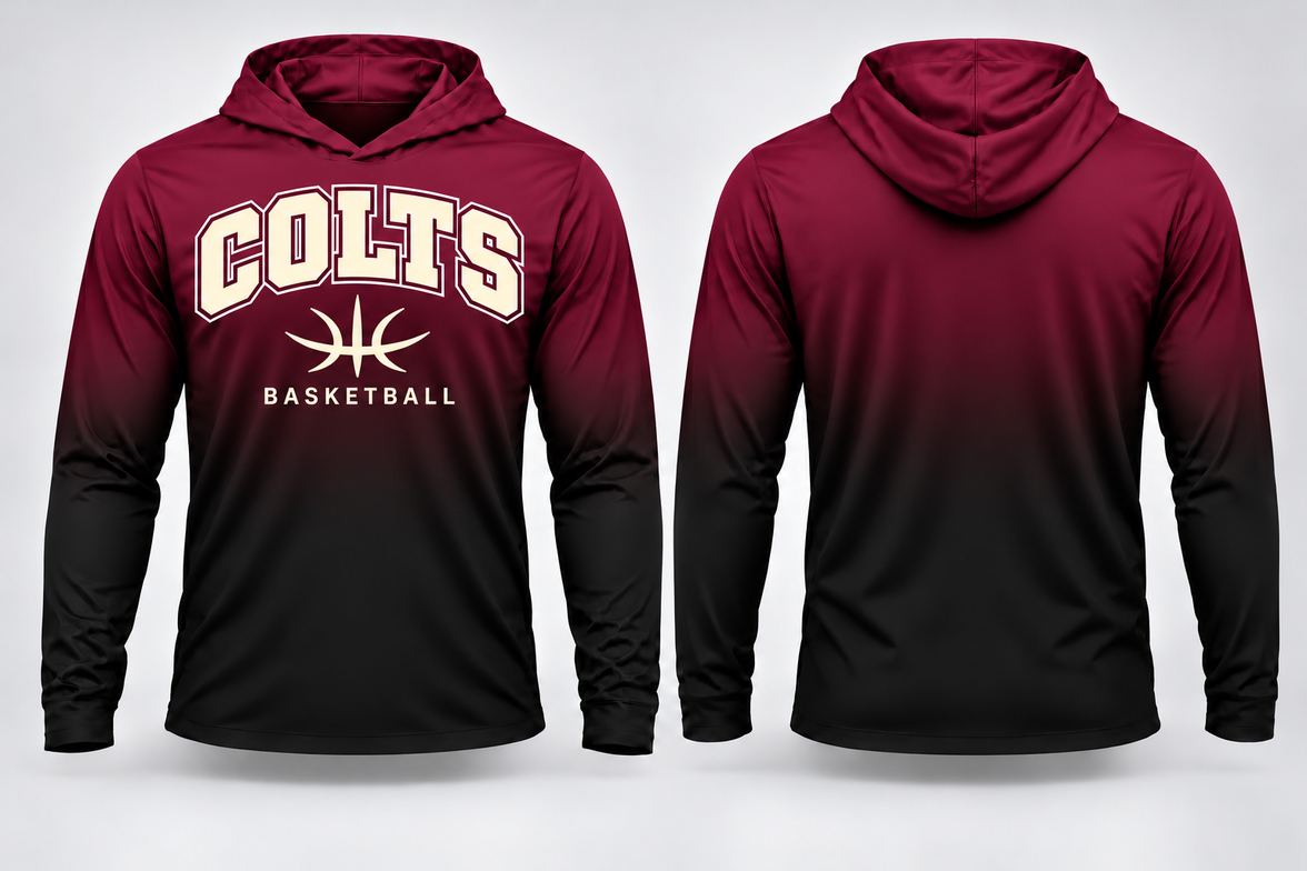 Colts Basketball Gradient Long Sleeve Hoodie Tee