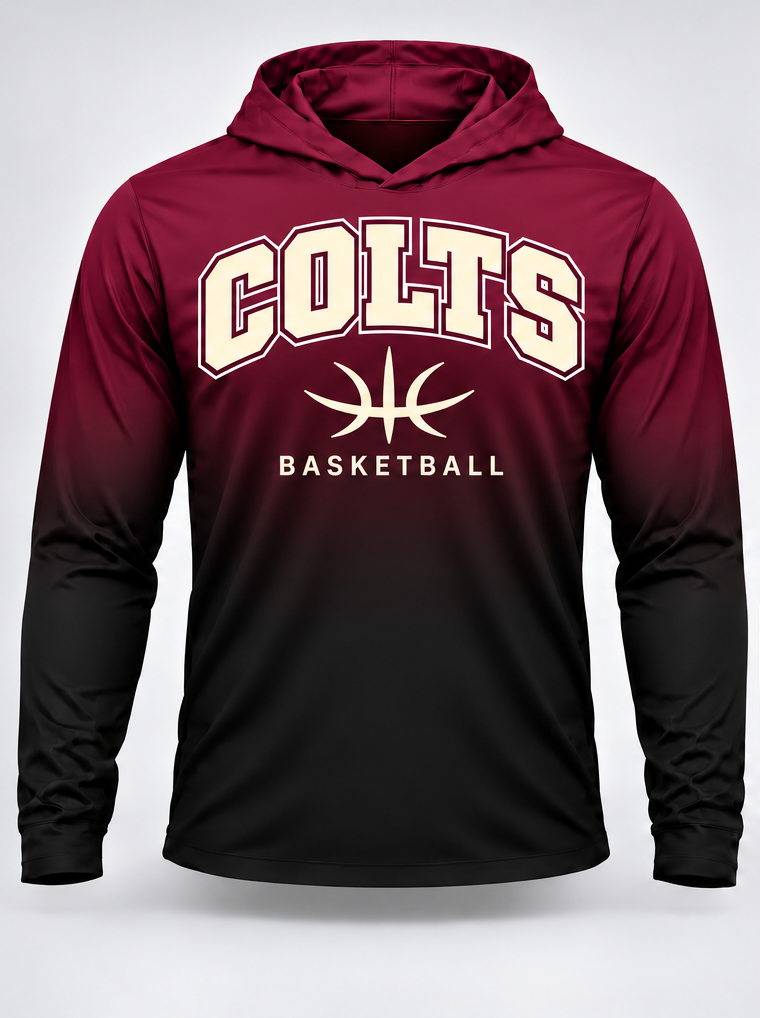 Colts Basketball Gradient Long Sleeve Hoodie Tee