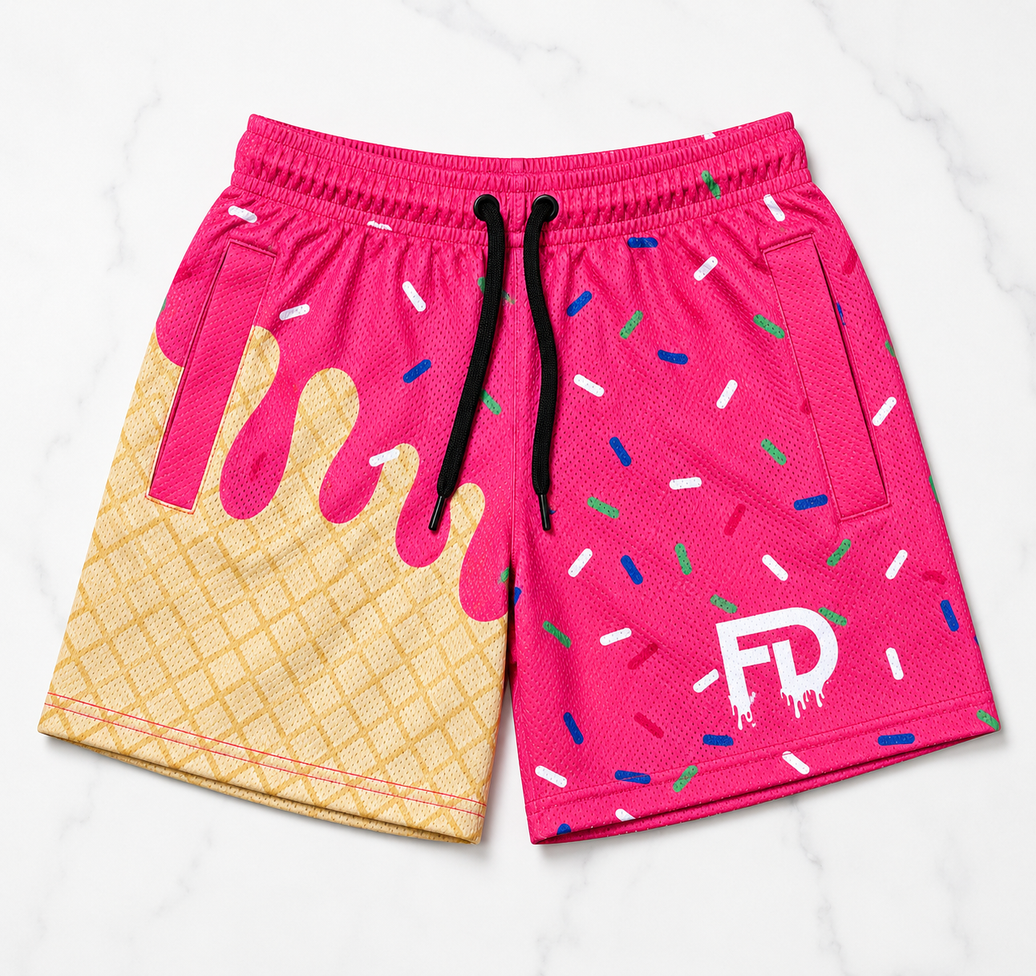 FD Melt Mode Strawberry Drip Shorts – 5” Inseam