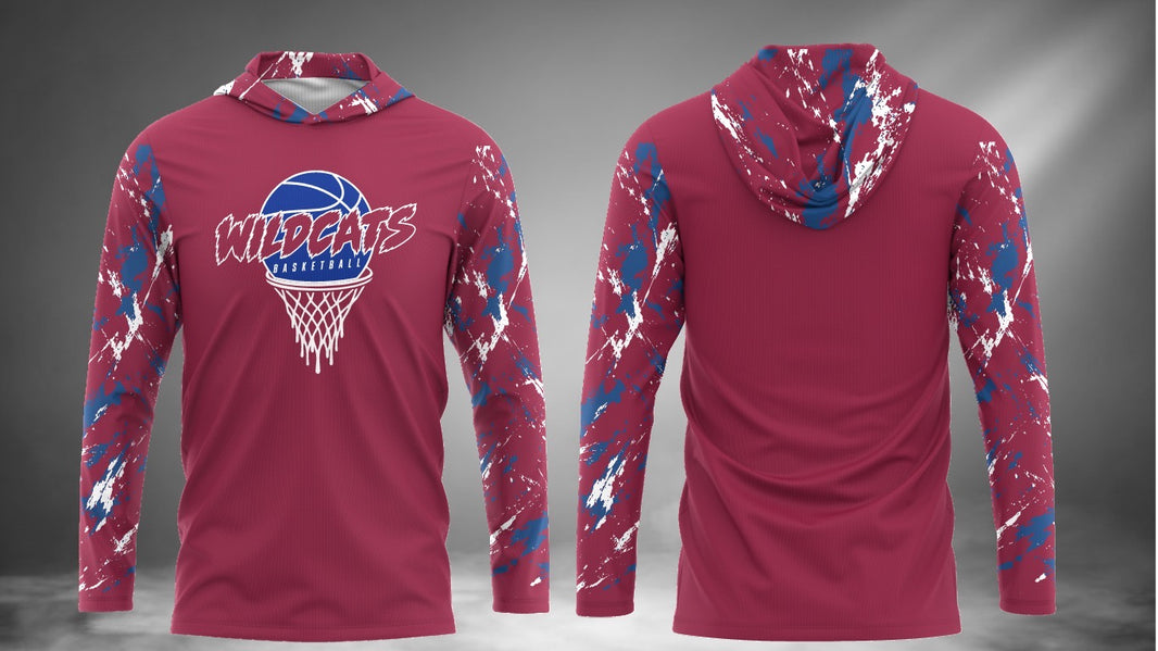 WS Wildcats Basketball Long Sleeve Hoodie Tee