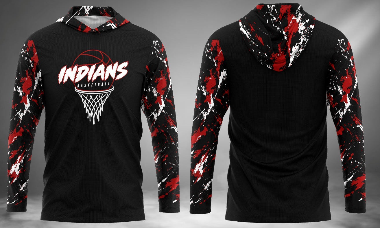 Indians Basketball Long Sleeve Hoodie Tee