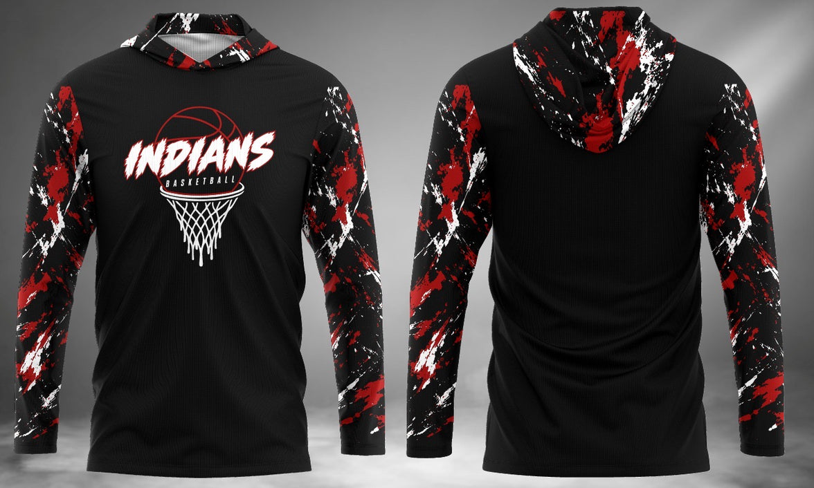 Indians Basketball Long Sleeve Hoodie Tee