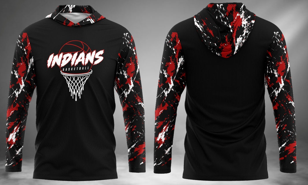 Indians Basketball Long Sleeve Hoodie Tee