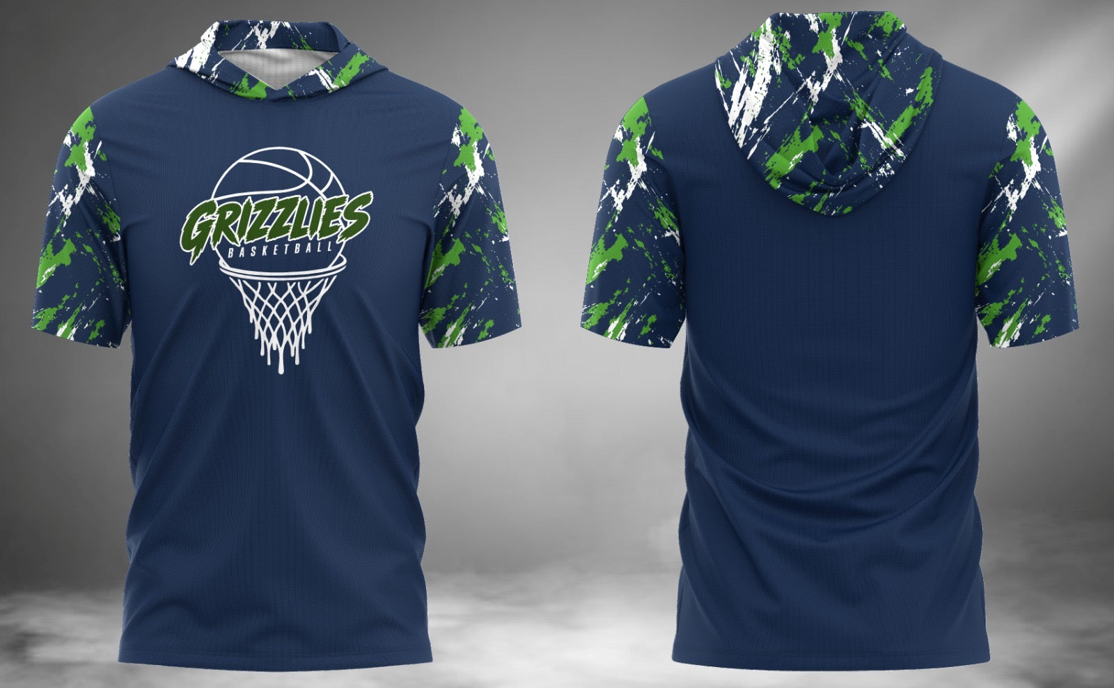Grizzlies Basketball Short Sleeve Hoodie Tee