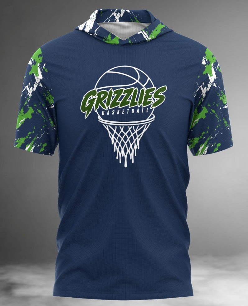 Grizzlies Basketball Short Sleeve Hoodie Tee