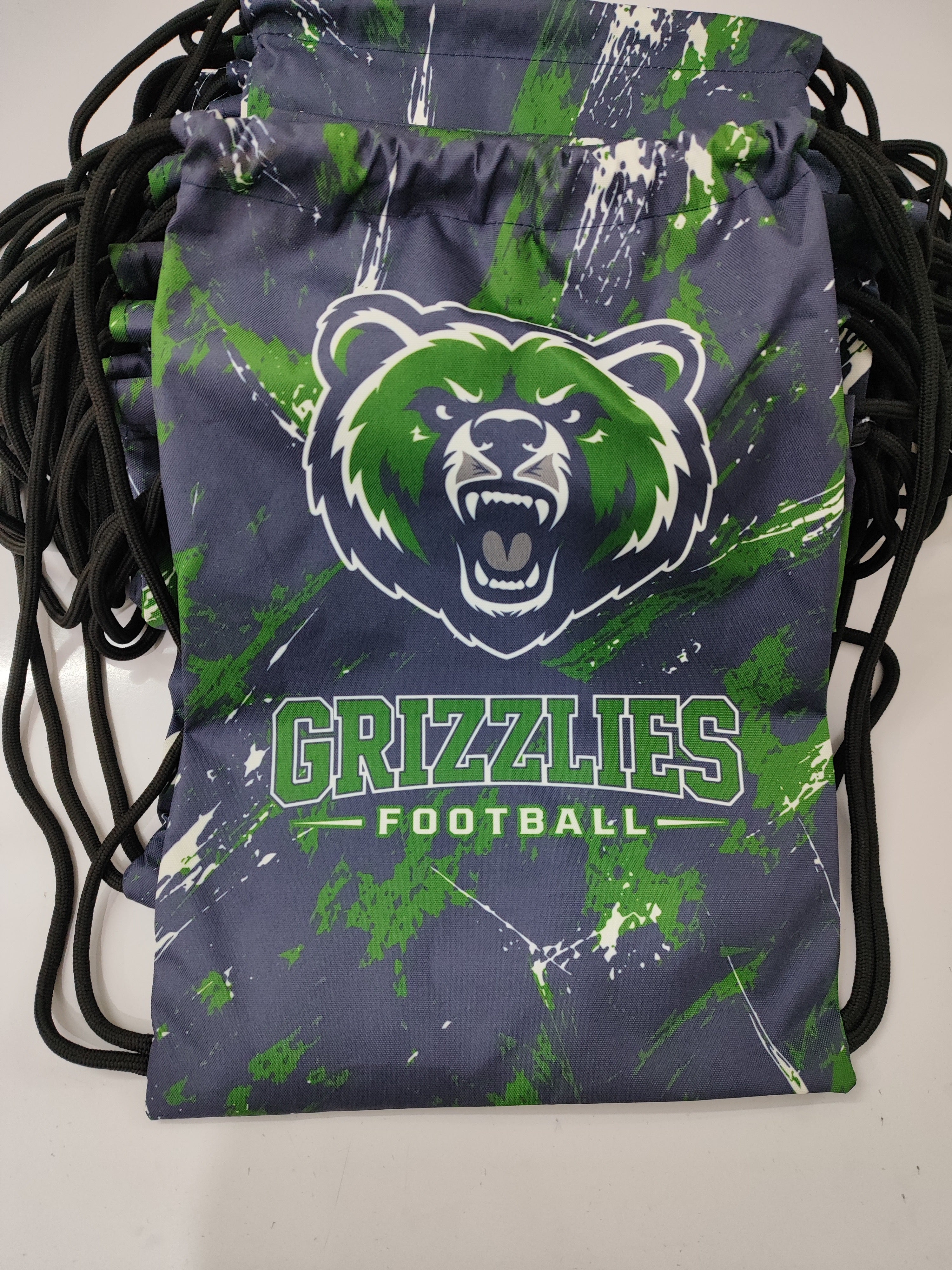 Grizzlies Football Drawstring Bag
