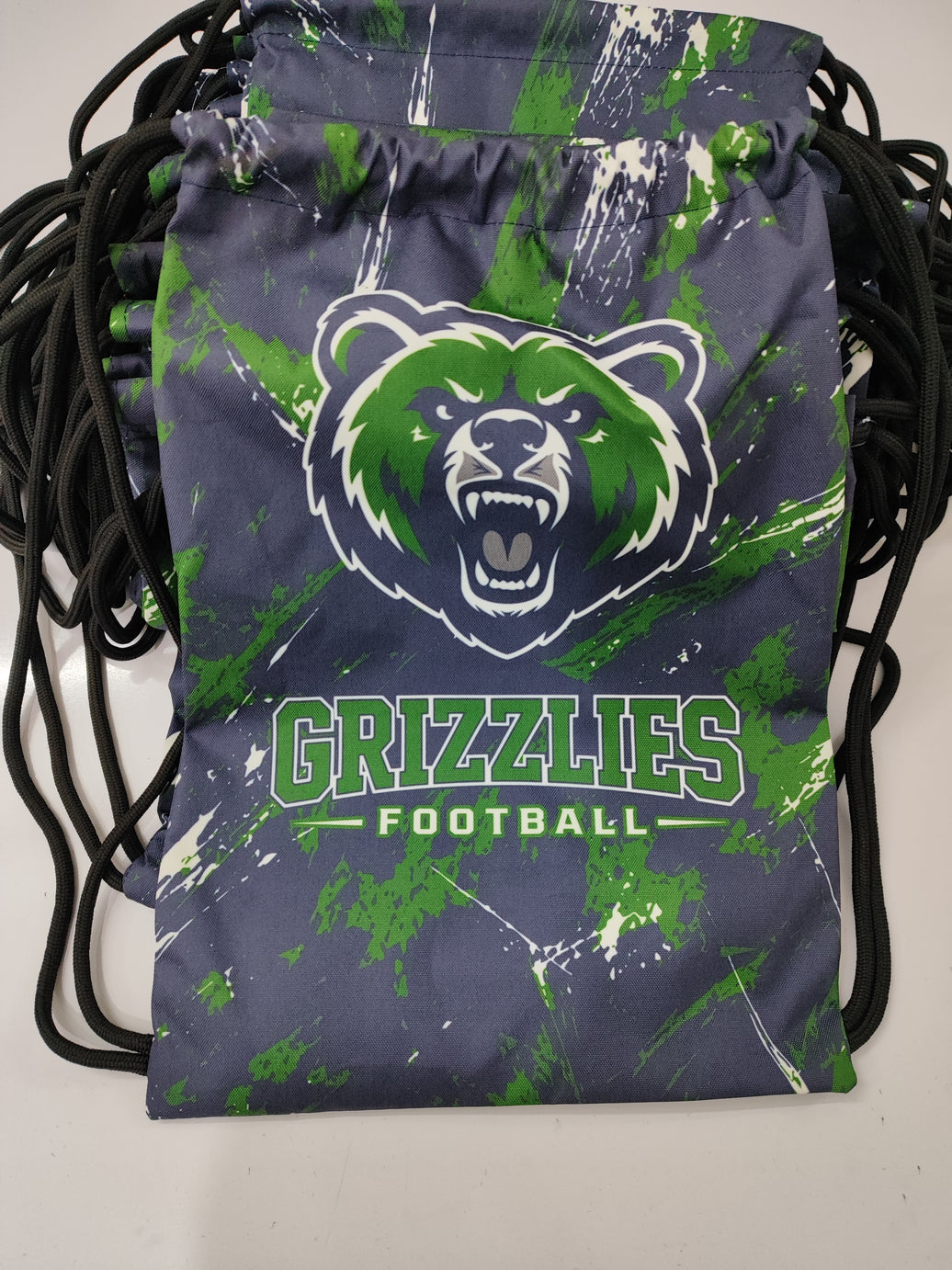 Grizzlies Football Drawstring Bag