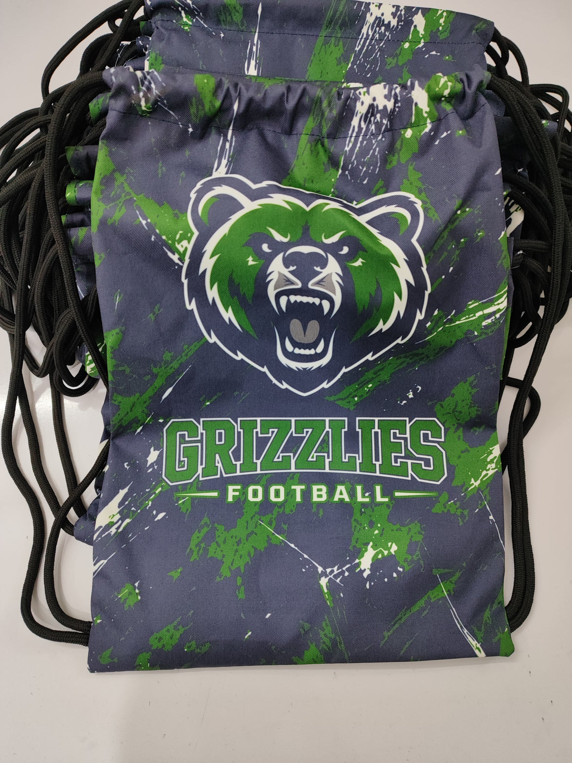 Grizzlies Football Drawstring Bag