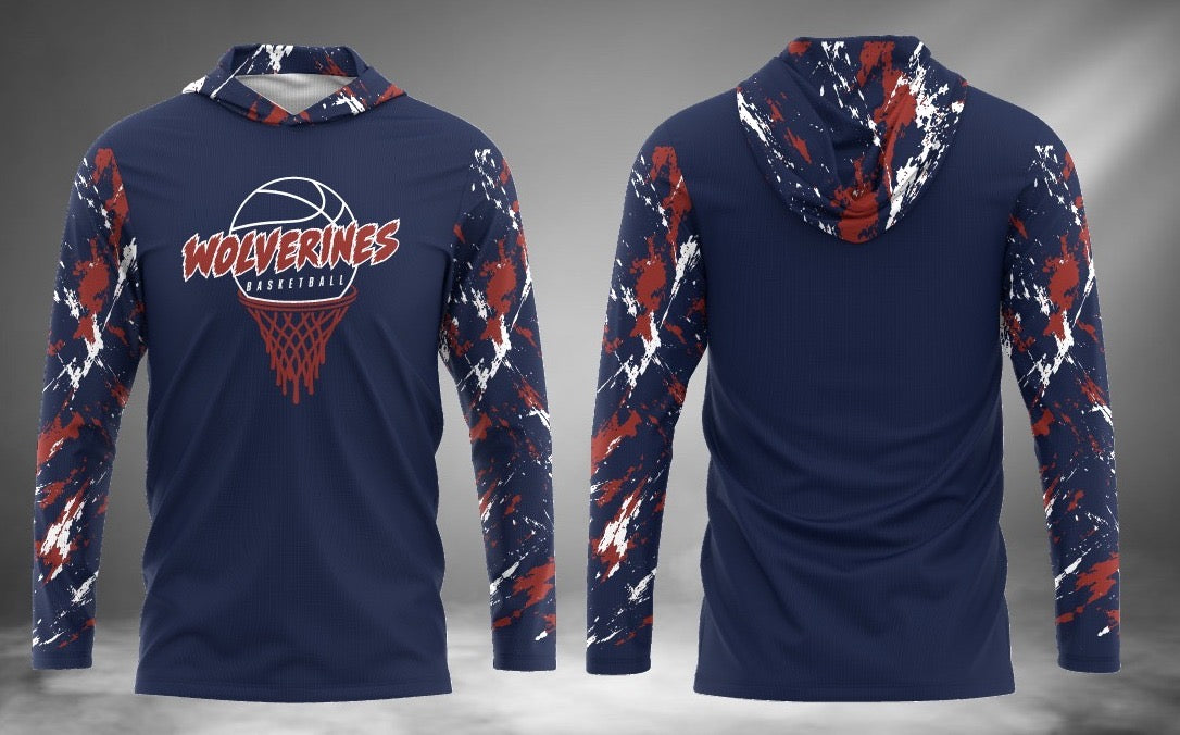 Wolverines Basketball Long Sleeve Hoodie Tee