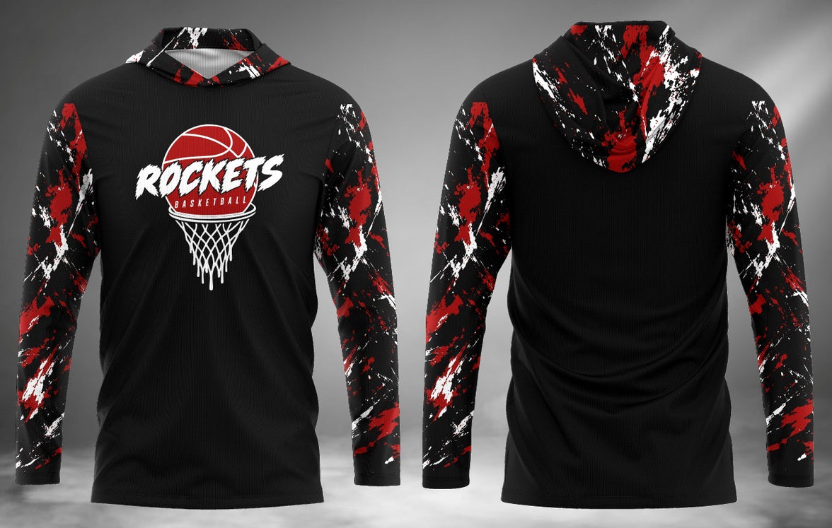 Rockets Basketball Long Sleeve Hoodie Tee