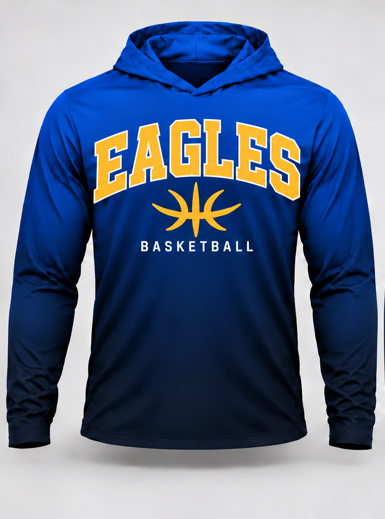 Eagles Basketball Gradient Long Sleeve Hoodie Tee