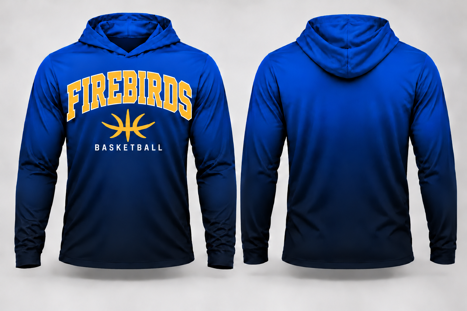Firebirds Basketball Gradient Long Sleeve Hoodie Tee