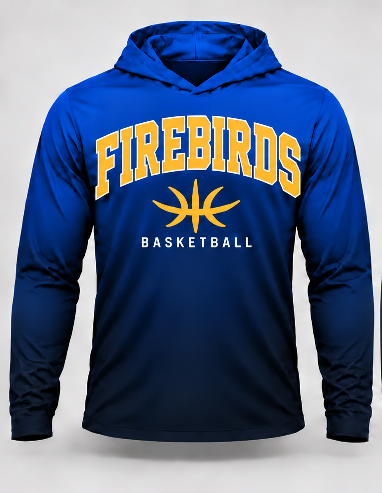 Firebirds Basketball Gradient Long Sleeve Hoodie Tee