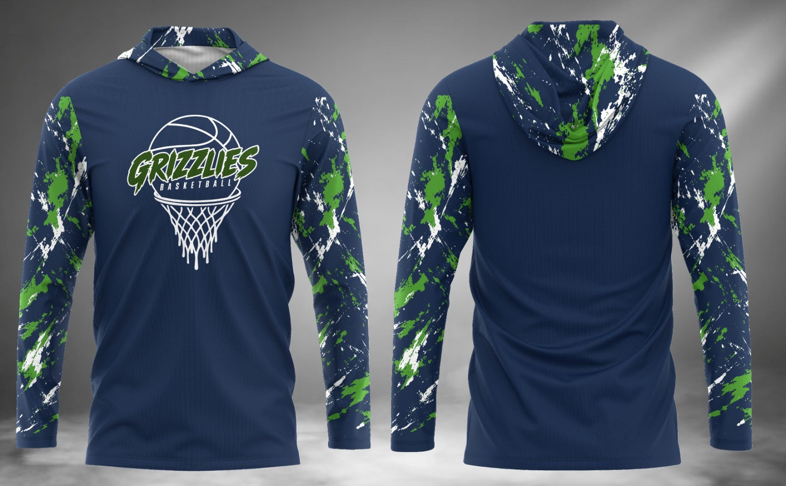 Grizzlies Basketball Long Sleeve Hoodie Tee