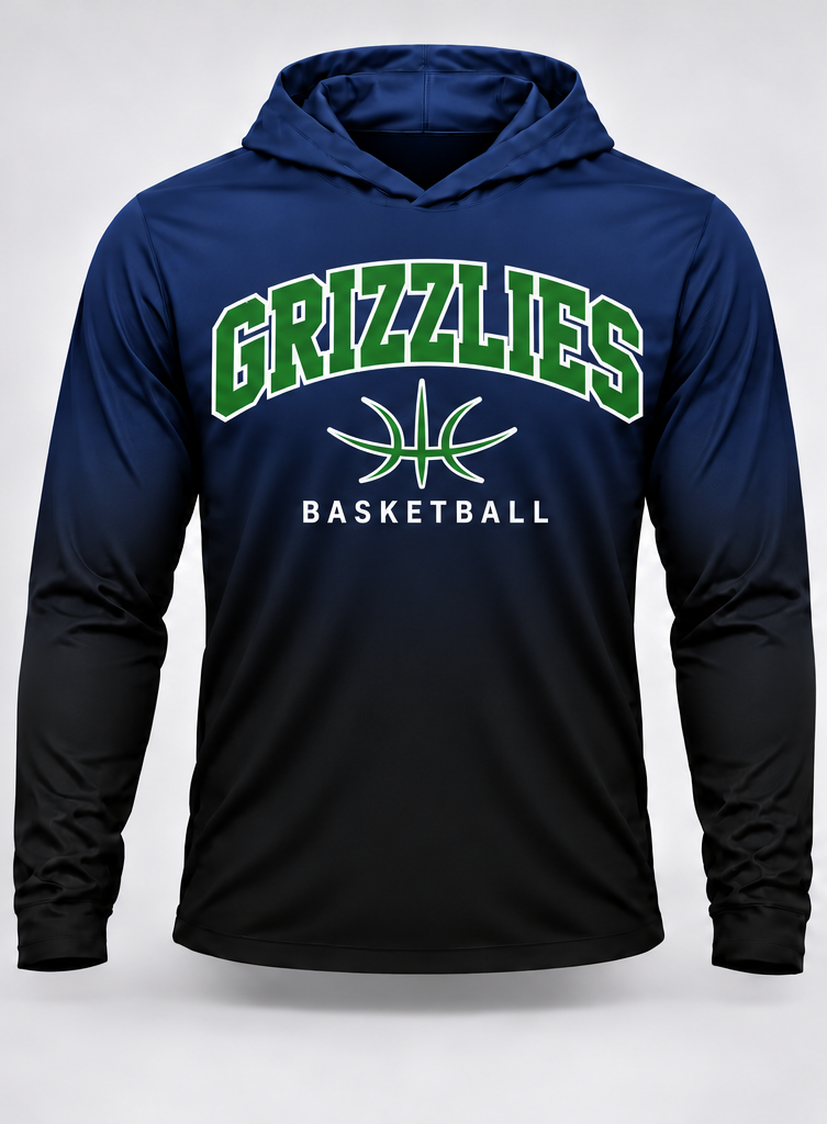 Grizzlies Basketball Gradient Long Sleeve Hoodie Tee