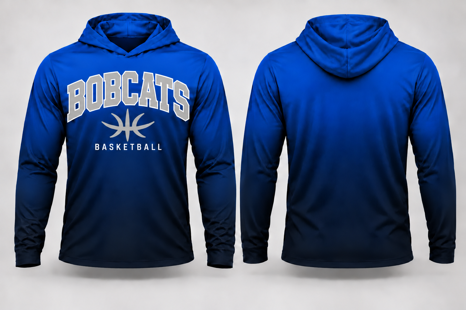 Bobcats Basketball Gradient Long Sleeve Hoodie Tee