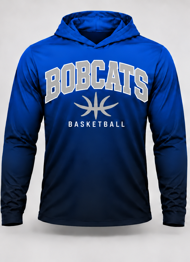 Bobcats Basketball Gradient Long Sleeve Hoodie Tee