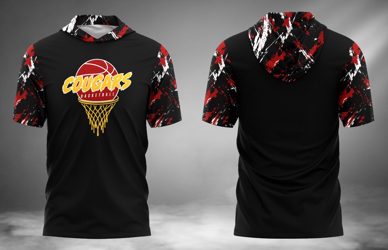 MR Cougars Basketball Short Sleeve Hoodie Tee