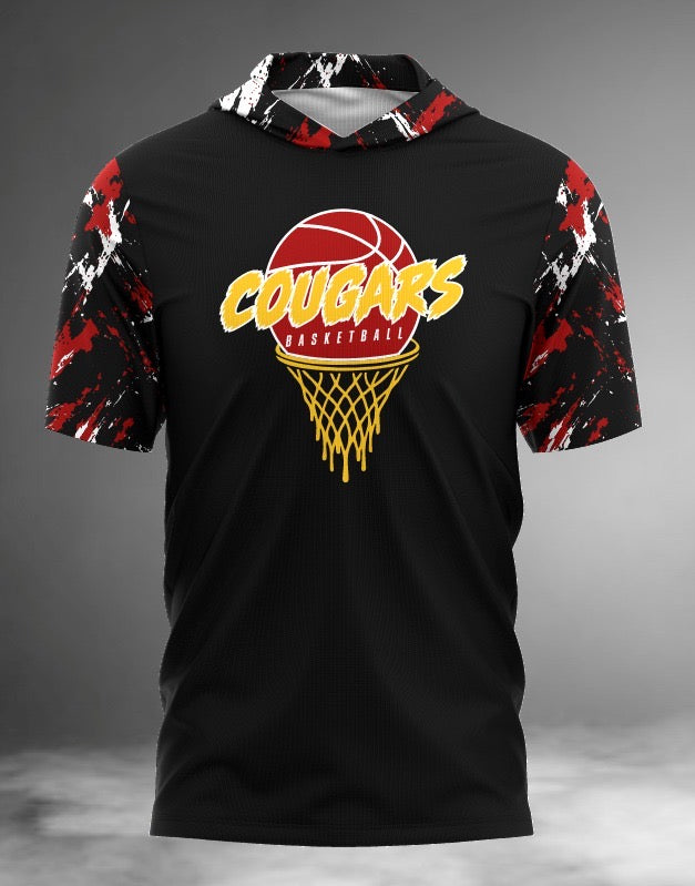MR Cougars Basketball Short Sleeve Hoodie Tee